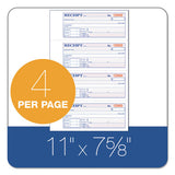 Tops 3-part Hardbound Receipt Book, 7 X 2 3-4, Carbonless, 200 Sets-book