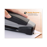 Inpower Spring-powered Premium Desktop Stapler, 28-sheet Capacity, Black-gray