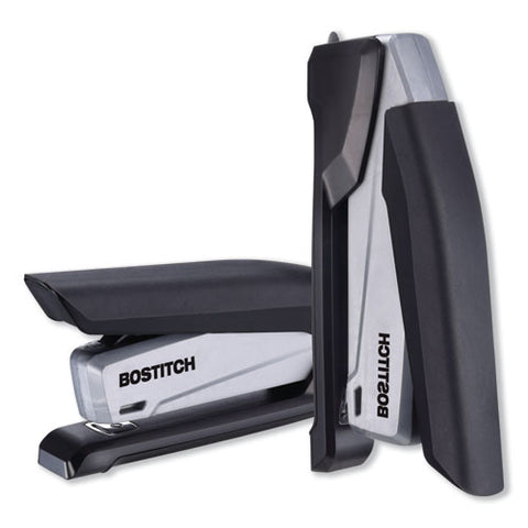 Inpower Spring-powered Premium Desktop Stapler, 28-sheet Capacity, Black-gray