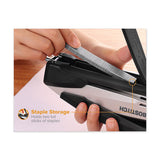 Inpower Spring-powered Premium Desktop Stapler, 28-sheet Capacity, Black-silver