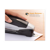 Inpower Spring-powered Premium Desktop Stapler, 28-sheet Capacity, Black-silver