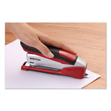 Inpower Spring-powered Premium Desktop Stapler, 28-sheet Capacity, Red-silver