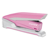 Incourage Spring-powered Desktop Stapler, 20-sheet Capacity, Pink-white