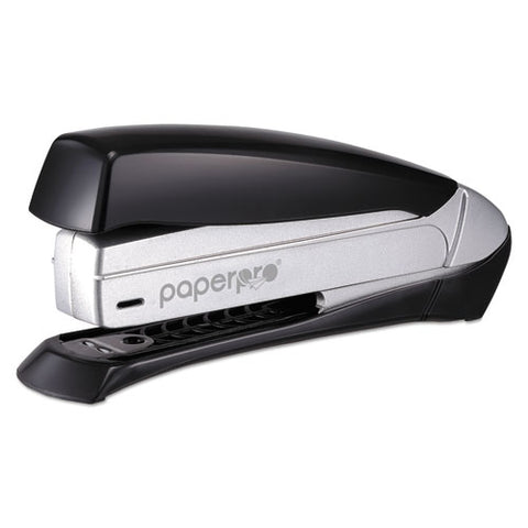 Inspire Premium Spring-powered Full-strip Stapler, 20-sheet Capacity, Black-silver