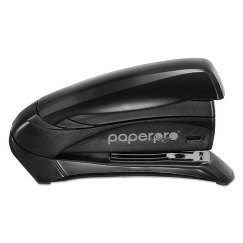 Inspire Spring-powered Half-strip Compact Stapler, 15-sheet Capacity, Black