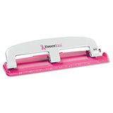 Ez Squeeze Incourage Three-hole Punch, 12-sheet Capacity, Pink