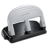 Ez Squeeze Three-hole Punch, 40-sheet Capacity, Black-silver