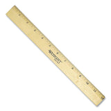 Wood Ruler With Single Metal Edge, 12"