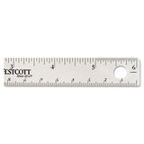 Stainless Steel Office Ruler With Non Slip Cork Base, 6"