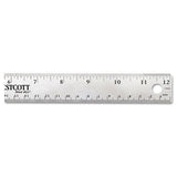 Stainless Steel Office Ruler With Non Slip Cork Base, 12"