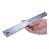 Stainless Steel Office Ruler With Non Slip Cork Base, 12"