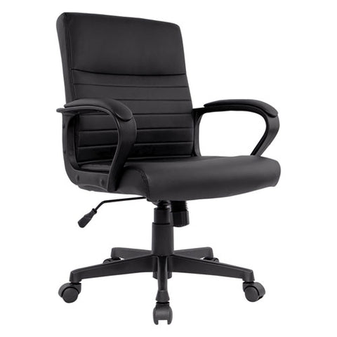 Alera Breich Series Manager Chair, Supports Up To 275 Lbs, 16.73" To 20.39" Seat Height, Black Seat/back, Black Base