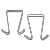 Double Sided Partition Garment Hook, Silver, Steel, 2-pk