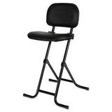 Alera Il Series Height-adjustable Folding Stool, 27.5" Seat Height, Supports Up To 300 Lbs., Black Seat-back, Black Base