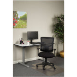 Alera Elusion Ii Series Mesh Mid-back Swivel-tilt Chair With Adjustable Arms, Up To 275 Lbs, Black Seat-back, Black Base