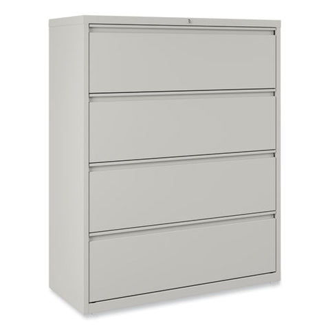 Lateral File, 4 Legal/letter-size File Drawers, Light Gray, 42" X 18.63" X 52.5"