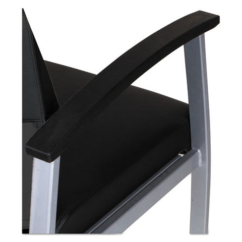 Alera Metalounge Series Mid-back Guest Chair, 24.60'' X 26.96'' X 33.46'', Black Seat-black Back, Silver Base