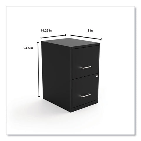 Soho Vertical File Cabinet, 2 Drawers: File-file, Letter, Black, 14" X 18" X 24.1"