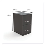 Soho Vertical File Cabinet, 2 Drawers: File-file, Letter, Charcoal, 14" X 18" X 24.1"