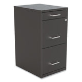 Soho Vertical File Cabinet, 3 Drawers: Pencil-file-file, Letter, Charcoal, 14" X 18" X 26.9"