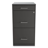 Soho Vertical File Cabinet, 3 Drawers: Pencil-file-file, Letter, Charcoal, 14" X 18" X 26.9"