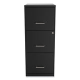 Soho Vertical File Cabinet, 3 Drawers: File-file-file, Letter, Black, 14" X 18" X 34.9"