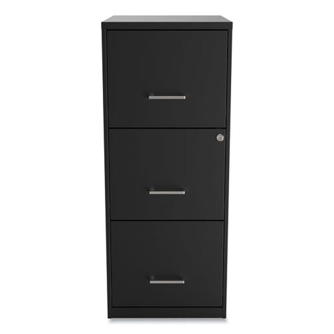 Soho Vertical File Cabinet, 3 Drawers: File-file-file, Letter, Black, 14" X 18" X 34.9"