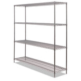 Ba Plus Wire Shelving Kit, 4 Shelves, 72" X 18" X 72", Black Anthracite Plus