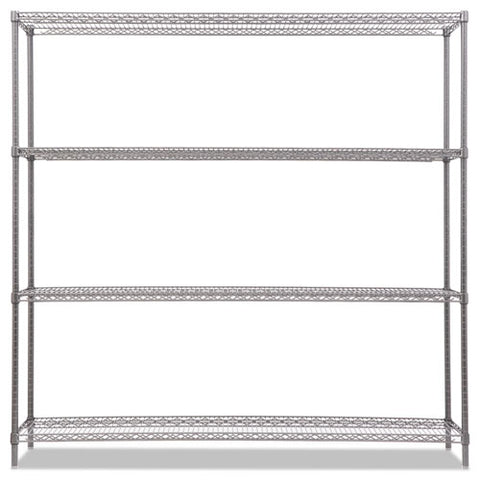 Ba Plus Wire Shelving Kit, 4 Shelves, 72" X 18" X 72", Black Anthracite Plus