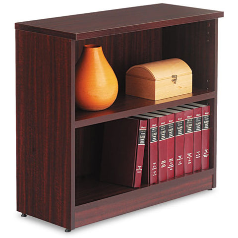 Alera Valencia Series Bookcase, Two-shelf, 31 3-4w X 14d X 29 1-2h, Mahogany