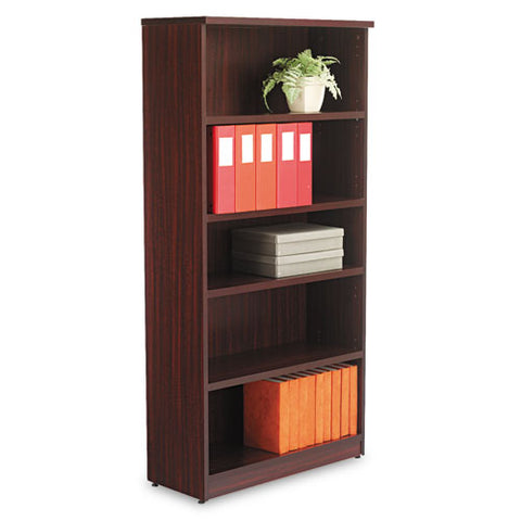 Alera Valencia Series Bookcase, Five-shelf, 31 3-4w X 14d X 64 3-4h, Mahogany