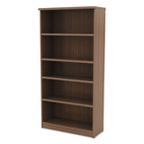 Alera Valencia Series Bookcase, Five-shelf, 31 3-4w X 14d X 64 3-4h, Modern Walnut