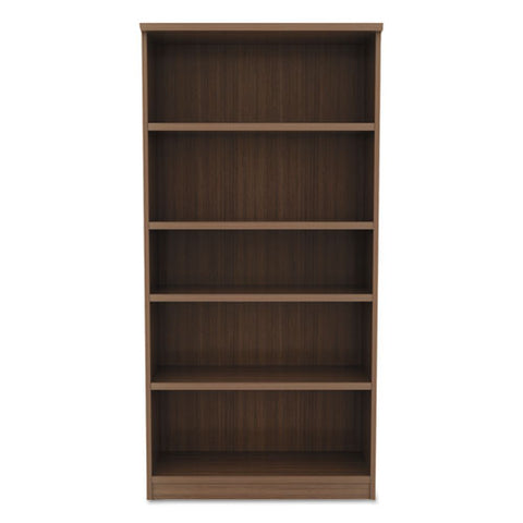 Alera Valencia Series Bookcase, Five-shelf, 31 3-4w X 14d X 64 3-4h, Modern Walnut