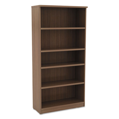 Alera Valencia Series Bookcase, Five-shelf, 31 3-4w X 14d X 64 3-4h, Modern Walnut