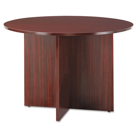 Alera Valencia Round Conference Table W-legs, 29 1-2h X 42 Dia., Mahogany