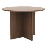 Alera Valencia Round Conference Table W-legs, 29 1-2h X 42 Dia., Modern Walnut