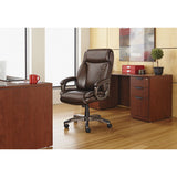 Alera Veon Series Executive High-back Bonded Leather Chair, Supports Up To 275 Lbs, Black Seat-black Back, Graphite Base