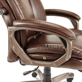 Alera Veon Series Executive High-back Bonded Leather Chair, Supports Up To 275 Lbs., Brown Seat-brown Back, Bronze Base