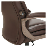 Alera Veon Series Executive High-back Bonded Leather Chair, Supports Up To 275 Lbs., Brown Seat-brown Back, Bronze Base