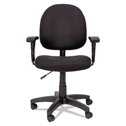 Alera Essentia Series Swivel Task Chair With Adjustable Arms, Supports Up To 275 Lbs, Black Seat-black Back, Black Base