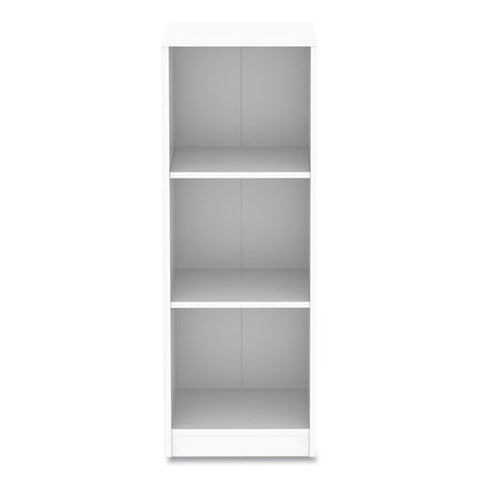 Three-shelf Narrow-footprint Bookcase, 15.75" X 11.42" X 44.33", White