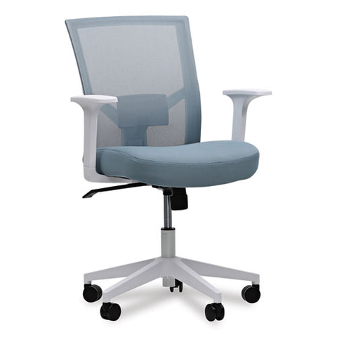 Mesh Back Fabric Task Chair, Supports Up To 275 Lb, 17.32" To 21.1" Seat Height, Seafoam Blue Seat/back