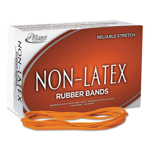 Non-latex Rubber Bands, Size 117b, 0.04" Gauge, Orange, 1 Lb Box, 250-box