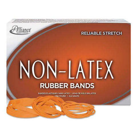 Non-latex Rubber Bands, Size 117b, 0.04" Gauge, Orange, 1 Lb Box, 250-box