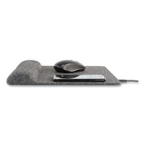 Powertrack Plush Wireless Charging Mousepad With Wrist Rest, 11.8 X 11.6 X 1.88, Gray