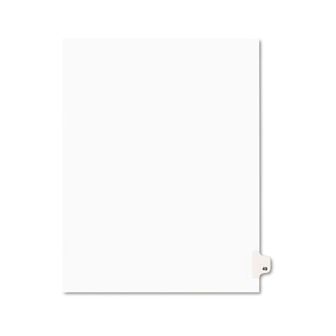 Preprinted Legal Exhibit Side Tab Index Dividers, Avery Style, 10-tab, 49, 11 X 8.5, White, 25-pack, (1049)