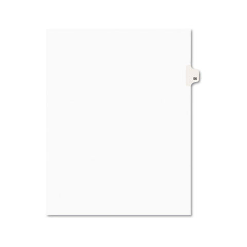 Preprinted Legal Exhibit Side Tab Index Dividers, Avery Style, 10-tab, 56, 11 X 8.5, White, 25-pack, (1056)