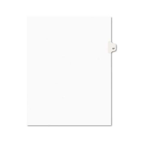 Preprinted Legal Exhibit Side Tab Index Dividers, Avery Style, 10-tab, 57, 11 X 8.5, White, 25-pack, (1057)