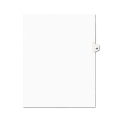 Preprinted Legal Exhibit Side Tab Index Dividers, Avery Style, 10-tab, 59, 11 X 8.5, White, 25-pack, (1059)