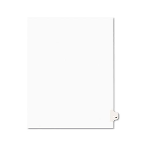 Preprinted Legal Exhibit Side Tab Index Dividers, Avery Style, 10-tab, 74, 11 X 8.5, White, 25-pack, (1074)